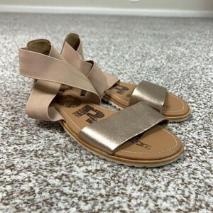 Sorel Sandals Womens 7.5 Rose Gold Casual Metallic Ella II Strap Flats Casual